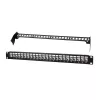 LogiLink PrimeLine 24-poorts afgeschermd Cat.6A Keystone patchpanel, 19 inch 1U, zwart (RAL9005), 24x Keystone-module inbegrepen NK5001