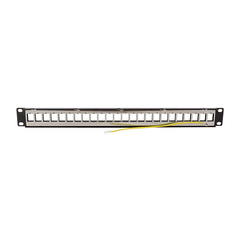 LogiLink PrimeLine 24-poorts afgeschermd Cat.6A Keystone patchpanel, 19 inch 1U, zwart (RAL9005), 24x Keystone-module inbegrepen NK5001