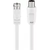 Wentronic Goobay SAT/antenne-verbindingskabel, wit, 2,5 m - F-stekker naar IEC/coax-stekker (11727)