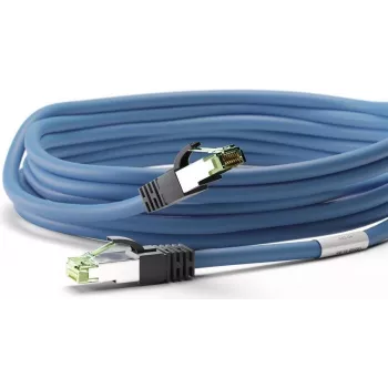 Wentronic 45657 Cat8.1 S/FTP netwerkkabel, RJ45, 0,25 m, blauw