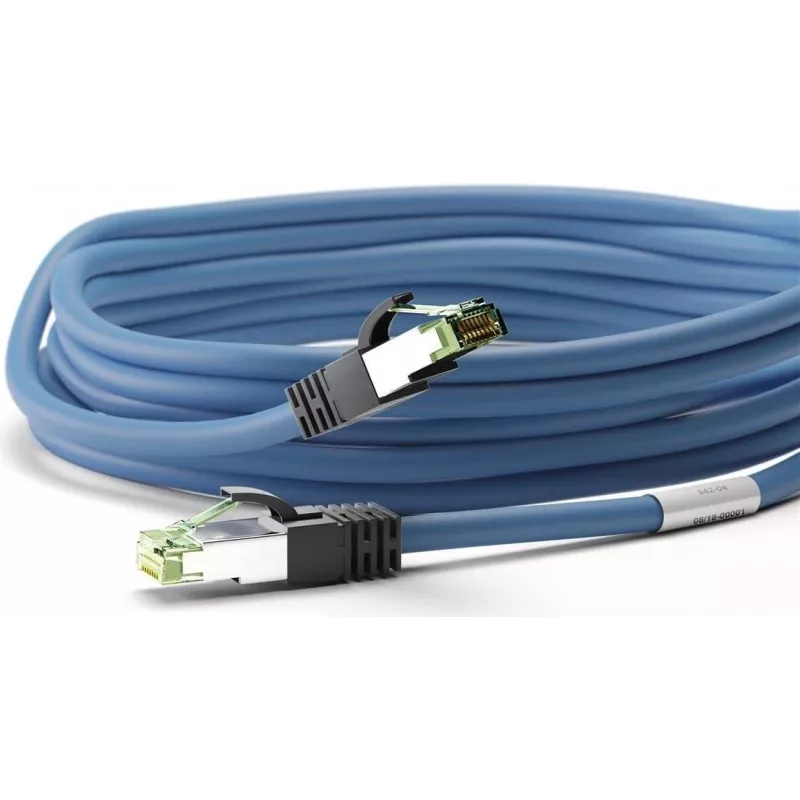 Wentronic 45657 Cat8.1 S/FTP netwerkkabel, RJ45, 0,25 m, blauw