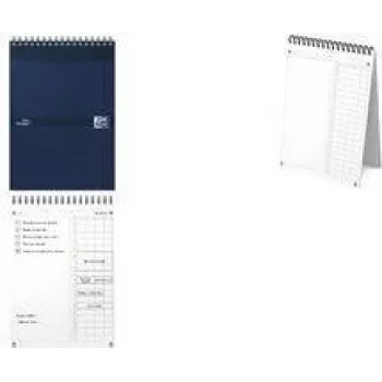 Oxford Essentials Time Manager dagplanner voor op het bureau, DIN A5, donkerblauw, 60 vel, zelfstaand, dagoverzicht, 1 stuk 400202462