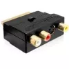 Wentronic Goobay SCART-adapter, SCART-stekker naar 3 RCA-bus + 4-pins mini-DIN-bus, zwart 50499