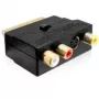 Wentronic Goobay SCART-adapter, SCART-stekker naar 3 RCA-bus + 4-pins mini-DIN-bus, zwart 50499