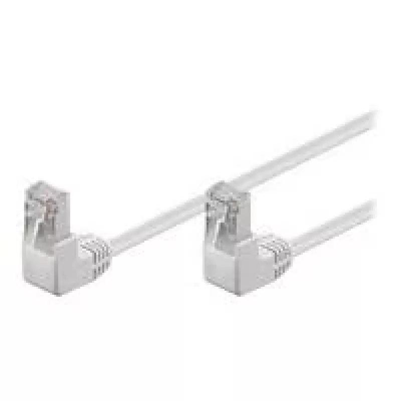 Wentronic Goobay CAT 5e patchkabel 2x 90° haaks, F/UTP, wit, 2 m - CCA verkoperd aluminium, 2x RJ45 90° (8P8C) (96063)