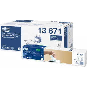 TORK Xpressnap Snack® papieren servet 13671, 1-laags wit, 200 servetten per pak, 8 pakken (1600 totaal)