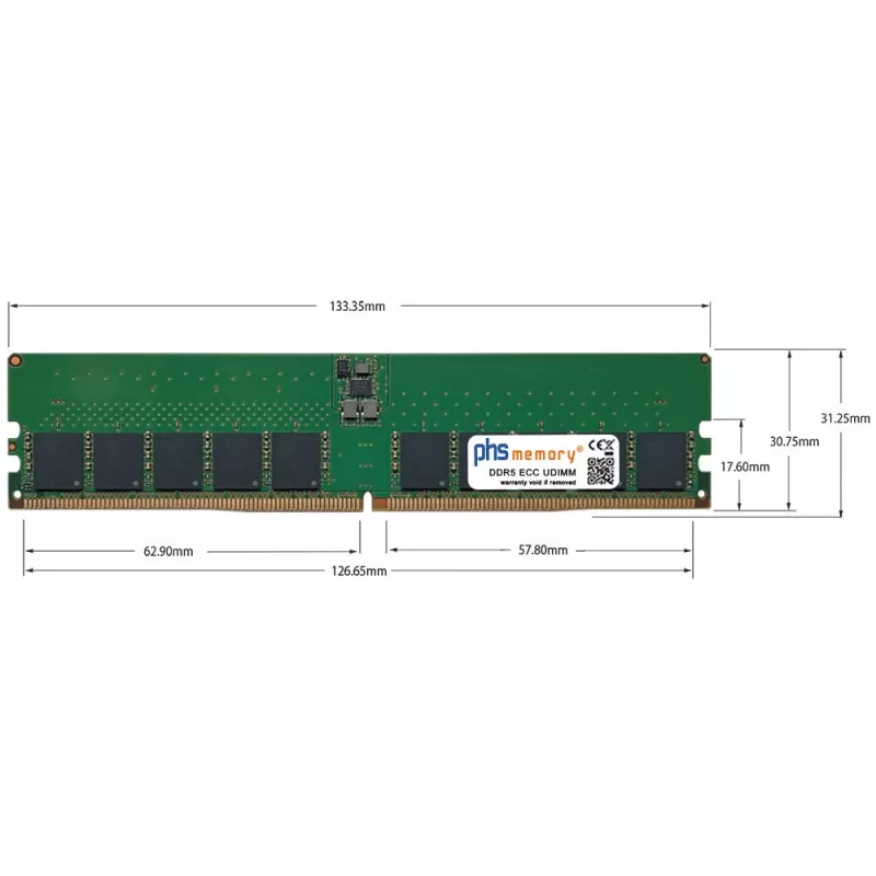 PHS-memory 32GB DDR5 ECC UDIMM 5600MHz PC5-44800E geheugen voor Asus ProArt X870E-Creator WiFi SP604226