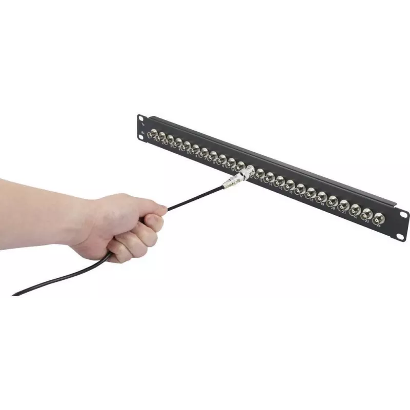 Renkforce RF-4541184 19 inch 1U rack-montage BNC-patchpaneel, 16 poorten, zwart