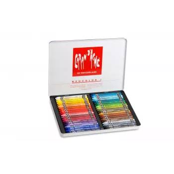 CARAN D'ACHE Neocolor I waskrijtjes, 40-delige set, rond, gemengde kleuren, papierwikkel 7000.340
