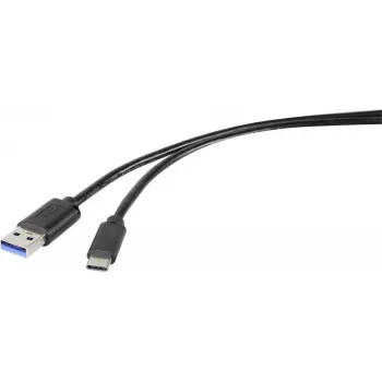 Renkforce RF-4599658 USB 3.2 Gen 1 kabel, USB-A naar USB-C, 0,5 m, zwart