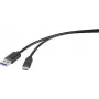 Renkforce RF-4599658 USB 3.2 Gen 1 kabel, USB-A naar USB-C, 0,5 m, zwart