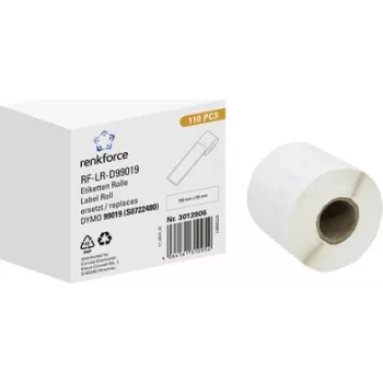 Renkforce RF-6027812 etikettenrol voor DYMO LabelWriter, 190 x 54 mm, wit papier, permanente lijm, 110 etiketten