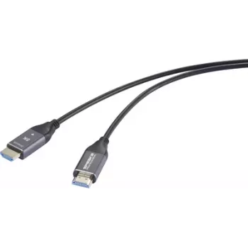 SpeaKa Professional HDMI glasvezel-verbindingskabel HDMI-A stekker naar stekker 50 m zwart (SP-12842676)