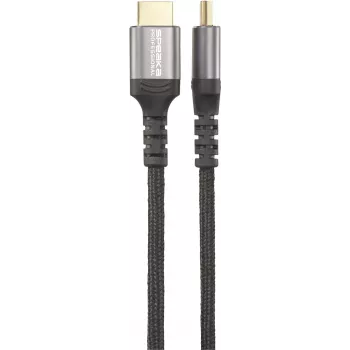 SpeaKa Professional HDMI-verbindingskabel 0,50 m grijs metalen behuizing 4K UHD SP-13125596