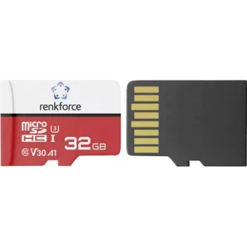 Renkforce RFEmSD32 microSDHC-kaart 32 GB A1, V30, UHS-I, met SD-adapter RF-7488100