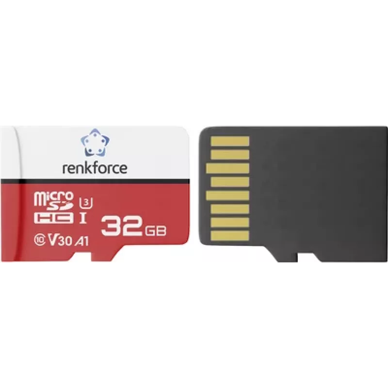 Renkforce RFEmSD32 microSDHC-kaart 32 GB A1, V30, UHS-I, met SD-adapter RF-7488100