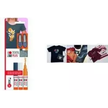Marabu Textil Painter Plus stofmarker-set, 3 mm ronde punt, diverse kleuren, 3 stuks 0118000000081