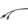 Renkforce RF-4535908 USB 3.2 Gen 1 kabel, USB-A naar USB-C, 3 m, zwart