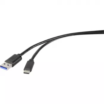 Renkforce RF-4535908 USB 3.2 Gen 1 kabel, USB-A naar USB-C, 3 m, zwart