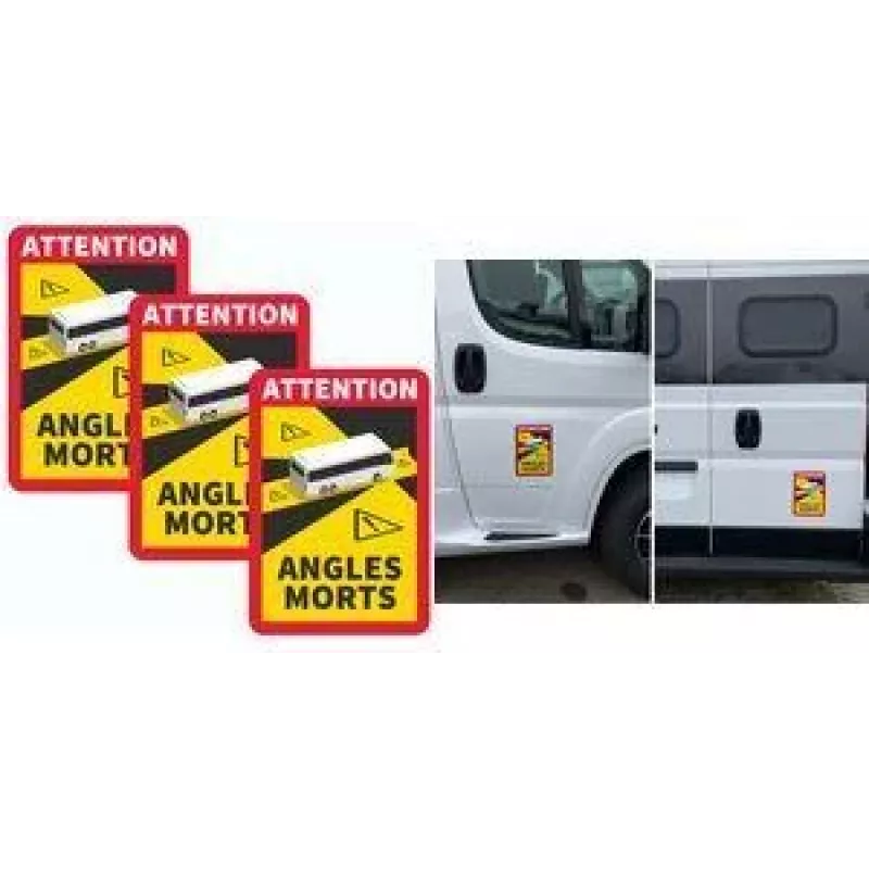 IWH Angles Morts 097612 magnetisch waarschuwingsbord voor de dode hoek 250 x 170 mm