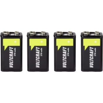 VOLTCRAFT 9 V-blok accu NiMH 270 mAh 8,4 V Ready to Use, 4-pack (VC-17275530)