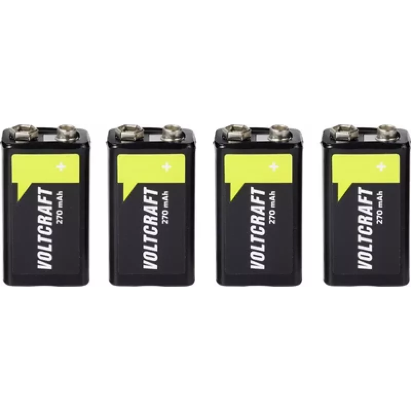 VOLTCRAFT 9 V-blok accu NiMH 270 mAh 8,4 V Ready to Use, 4-pack (VC-17275530)