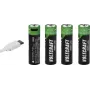 VOLTCRAFT AA Mignon Li-Ion accu 2000 mAh 1,5 V 4-pack met USB-C-laadfunctie (VC-17275570)
