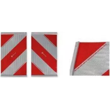 IWH Reflecterende waarschuwingsmarkering voor laadkleppen, rood/wit, zelfklevend, 133 x 133 mm, 1 stuk (097620)