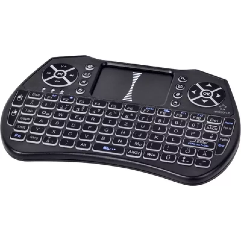 Renkforce RF-MWK-103 Draadloos toetsenbord met geïntegreerd touchpad, Duits QWERTZ, zwart RF-7481488