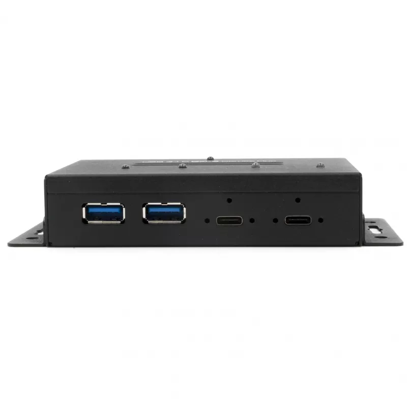 EXSYS EX-1240HMVS Industrial 4-poorts USB 3.2 Gen 2 hub, DIN-rail monteerbaar, metaal