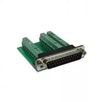 EXSYS EX-49025 D-SUB 25-polig stekker naar 27-polig schroefklemmenblok adapter, groen/zilver