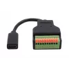 EXSYS EX-49124 USB-C bus naar 10-pin schroefklemmenblok adapterkabel met drukknop, USB 3.2 Gen 1, 15 cm