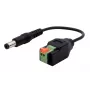 EXSYS EX-49140 DC-stroomstekker 5,5x2,1mm naar 2-polig klemmenblok adapterkabel, 15 cm, drukknop