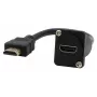 EXSYS EX-49162 HDMI type A bus naar stekker adapterkabel, 20 cm, 4K, High Speed met Ethernet, zwart