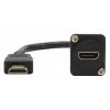 EXSYS EX-49162 HDMI type A bus naar stekker adapterkabel, 20 cm, 4K, High Speed met Ethernet, zwart