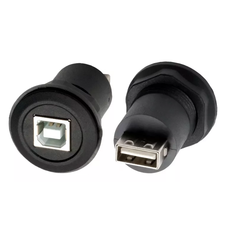 EXSYS EX-49213 paneelmontage-adapter USB-B bus naar USB-A bus, USB 2.0, metalen frame