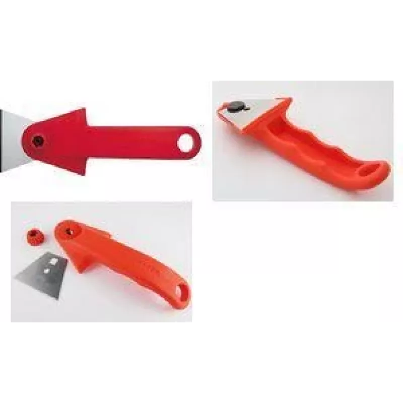 NT Cutter SC-2P schraper, 60 mm roestvrijstalen mes, rode kunststofgreep, 1 stuk h1310652