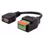 EXSYS EX-49128 USB-A bus naar 5-pin schroefklemmenblok adapterkabel met drukknop, USB 2.0, 15 cm