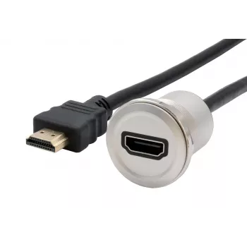 EXSYS EX-49180 metalen paneelmontage HDMI-adapter, bus naar stekker, 30 cm