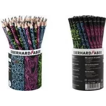 FABER-CASTELL EBERHARD FABER NEON HB grafietpotloden, 72-pack ronde etui, 2,0 mm stift, houtvrij 511899