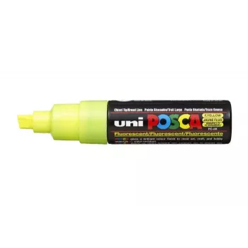 POSCA PC-8K J Fluo neon geel beitelpunt pigmentmarker, 8,0 mm streekbreedte, 1 stuk