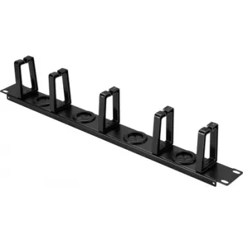 Renkforce RF-7116970 19 inch 1U draaibaar kabelmanagementpaneel met 360° kabelgeleidingsvingers, zwart