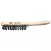 C.K Tools 4-rijige staalborstel van gehard en ontlaten staal met houten handgreep (T6238 4)