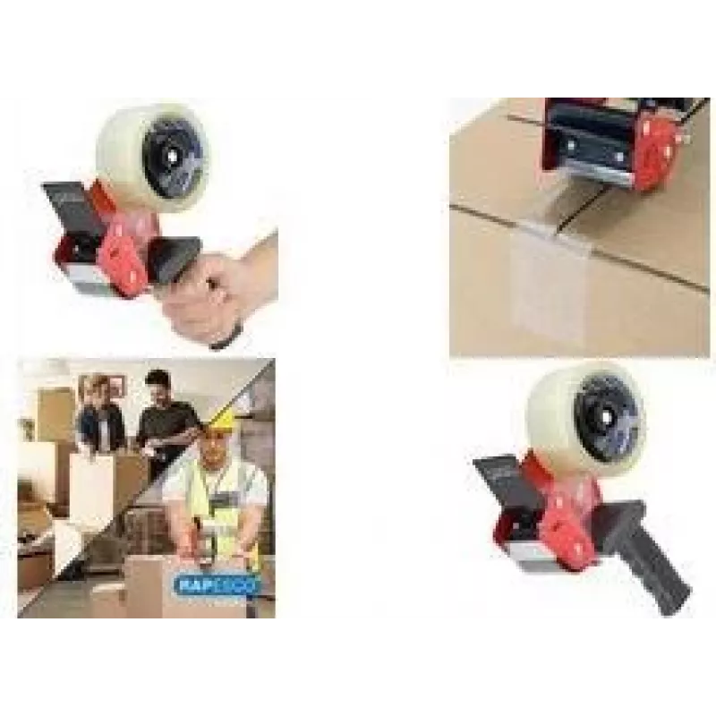 Rapesco 960 verpakkingstape-afroller voor 50 mm x 60 m tape, staal, ergonomische greep 1790