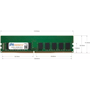 PHS-memory 32GB DDR4 ECC UDIMM 3200MHz PC4-25600E voor Asus RS100-E11-PI2 SP556103