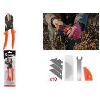 Bradas V-SERIES multifunctionele tuinschaar met verwisselbaar aambeeldblad, oranje, 1 stuk (KT-V1)