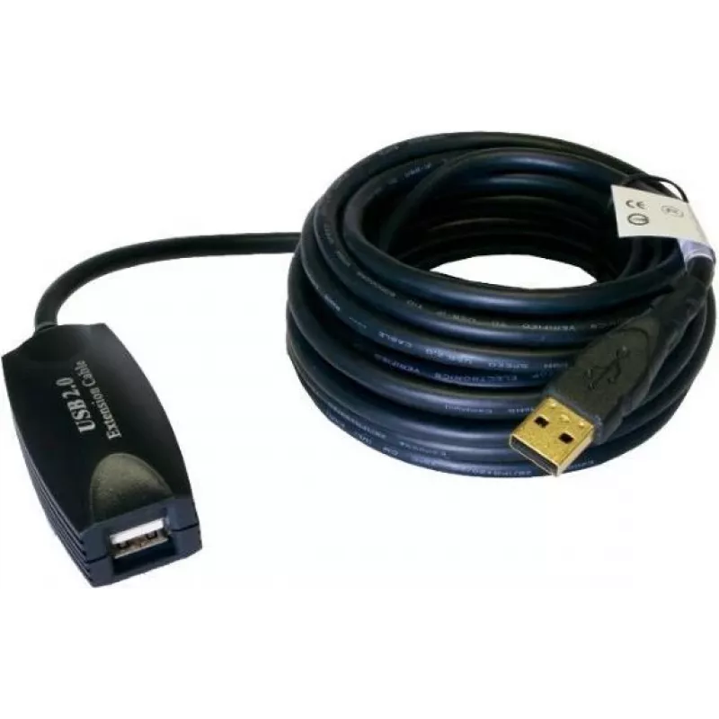 EXSYS EX-1401 actieve USB 2.0 verlengkabel 5m USB-A stekker naar bus met signaalregeneratie