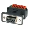 EXSYS EX-49111 9-pins D-Sub bus naar 9-pins schroefklemmenblok adapter met drukknop, grijs