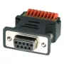 EXSYS EX-49111 9-pins D-Sub bus naar 9-pins schroefklemmenblok adapter met drukknop, grijs