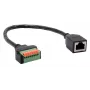 EXSYS EX-49120 RJ45 bus naar 8-pins terminalblock adapterkabel, CAT.6, 30 cm, met drukknop